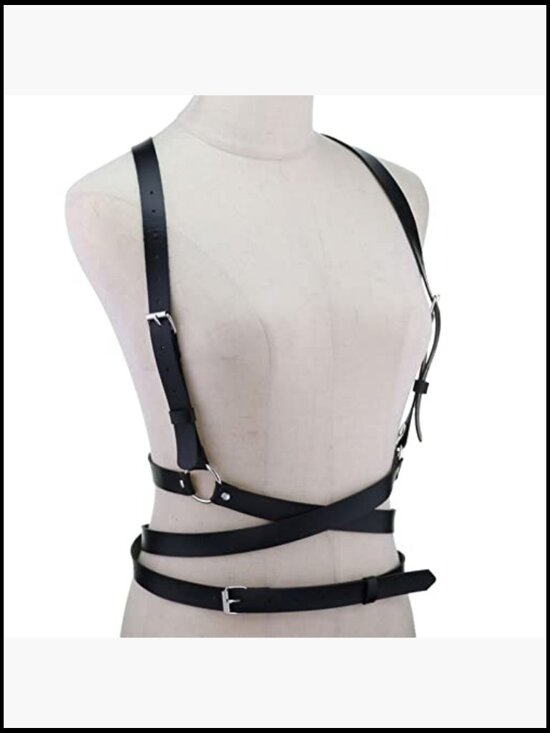 Faux Leather Punk Waist Harness Belt with Buckle, Adjustable, Festival Rave main image 4